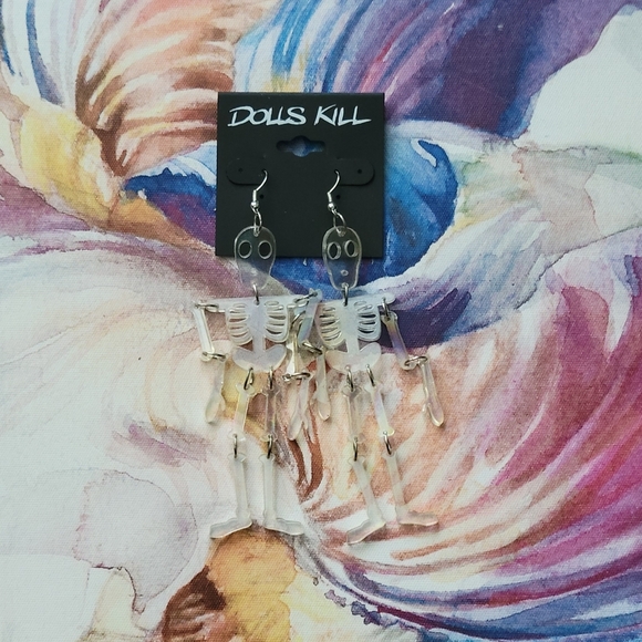Skeleton In Hiding Drop Earrings - Picture 4 of 5